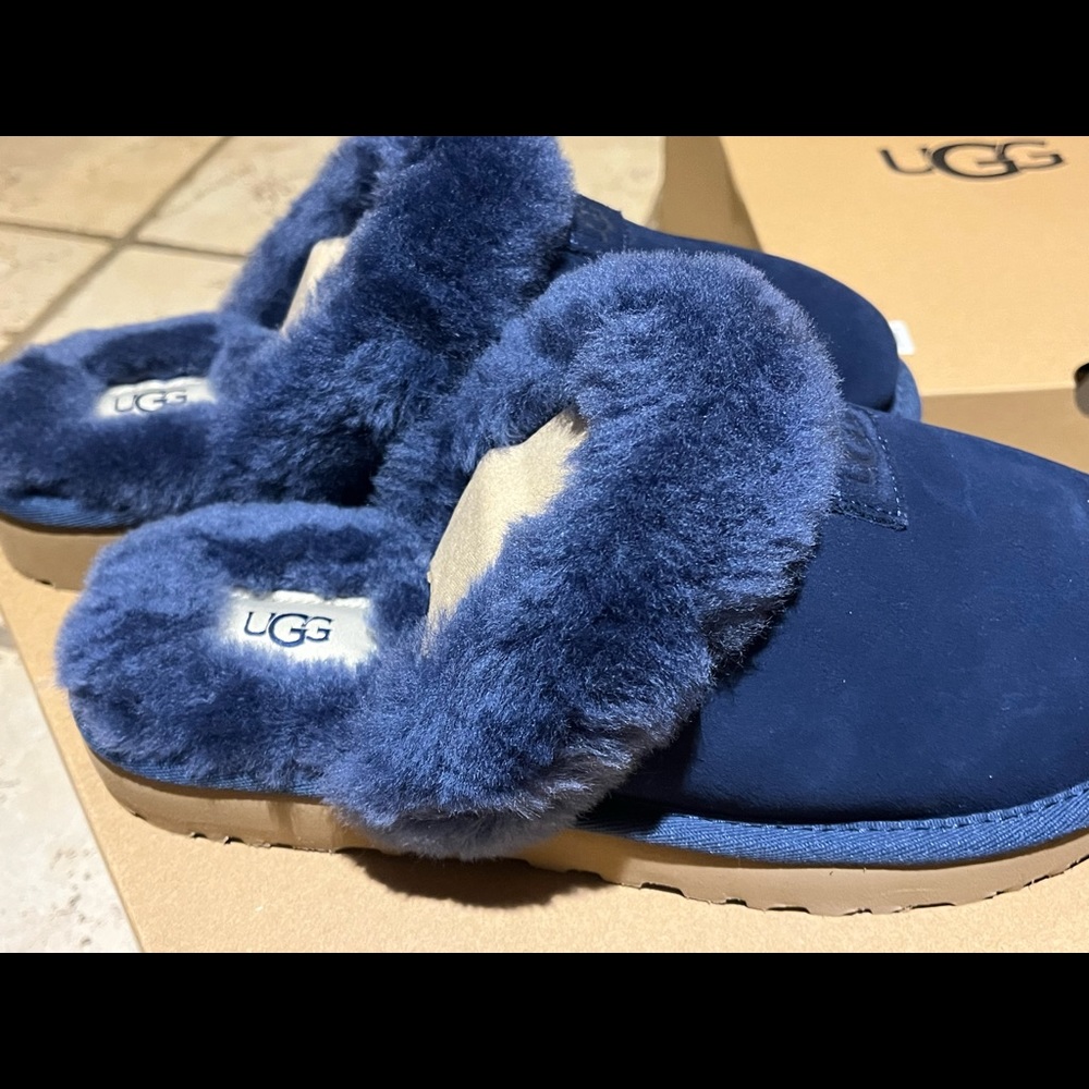 New Ugg Cozy Slippers. Navy Blue
